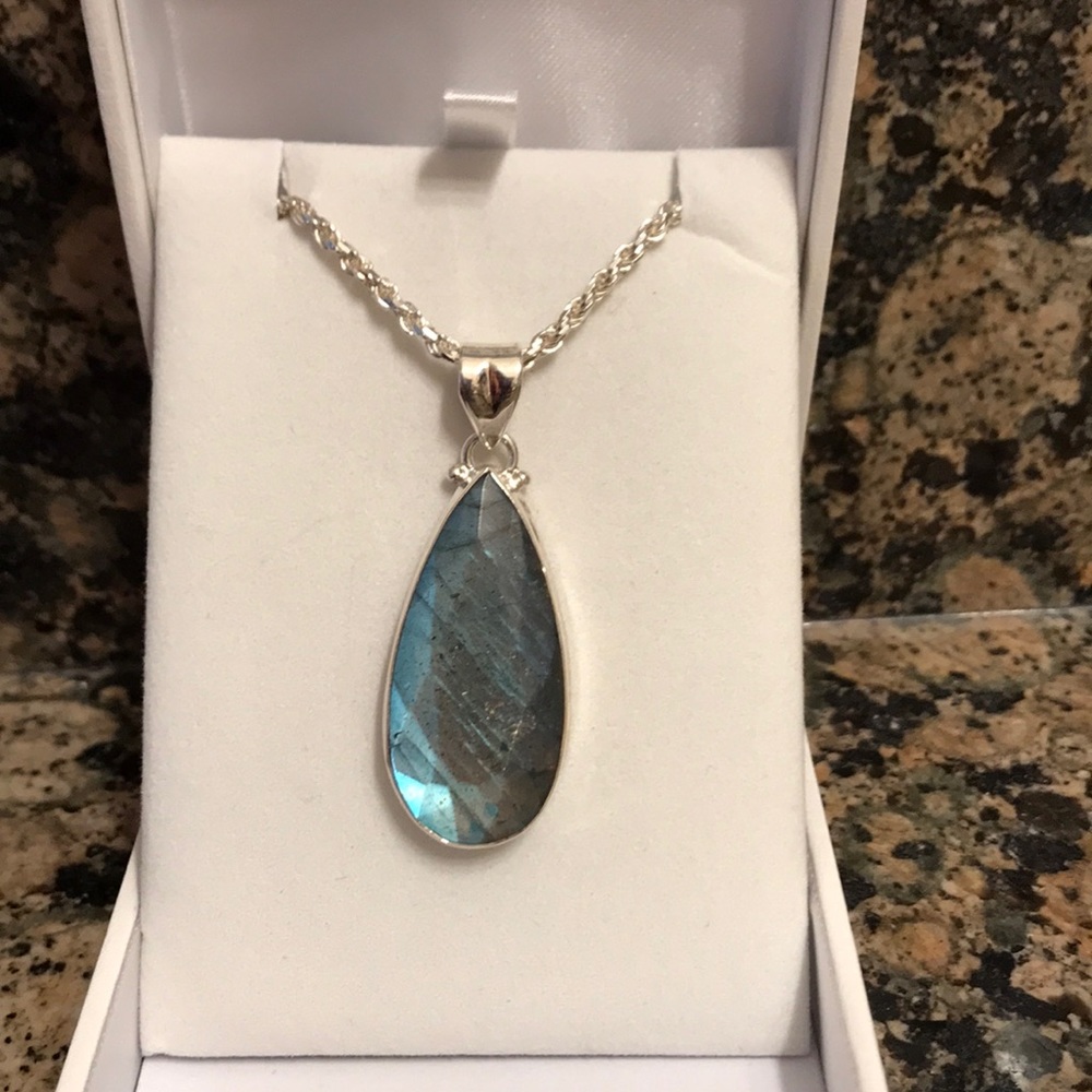 STERLING SILVER FACETED GENUINE LABADORITE 345.00 NWT - Picture 5 of 8